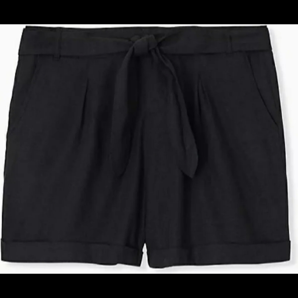 Torrid Linen Self-Tie Shorts